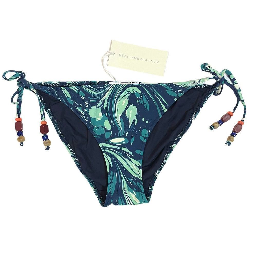 NEW Stella McCartney Marble Print Tie Side‎ Bikini Bottom Swim Pant Sz M